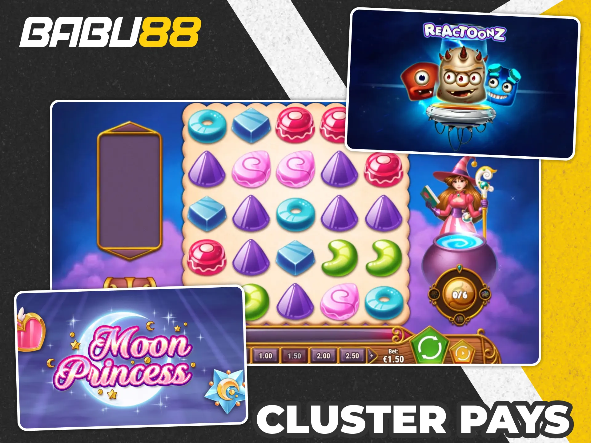 Enjoy your time with cluster pays slots at Babu88.