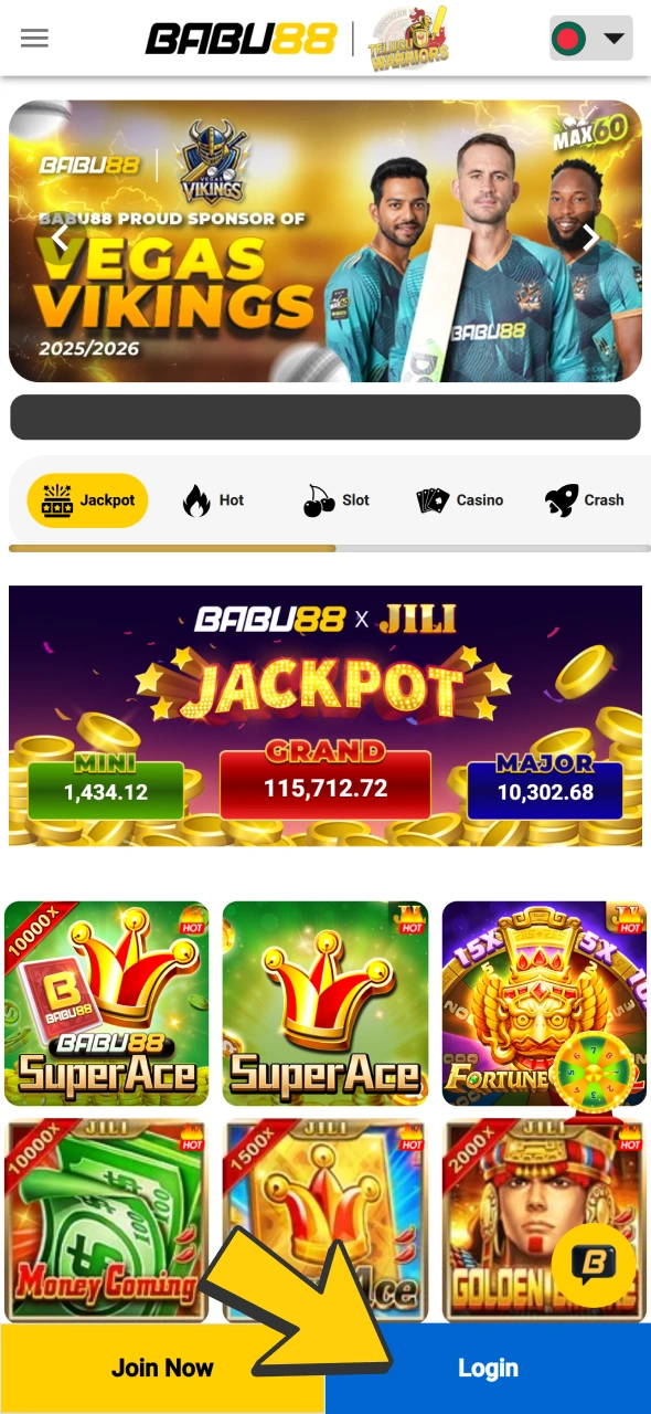 Open Babu88 app and login into your account to start playing Aviator.