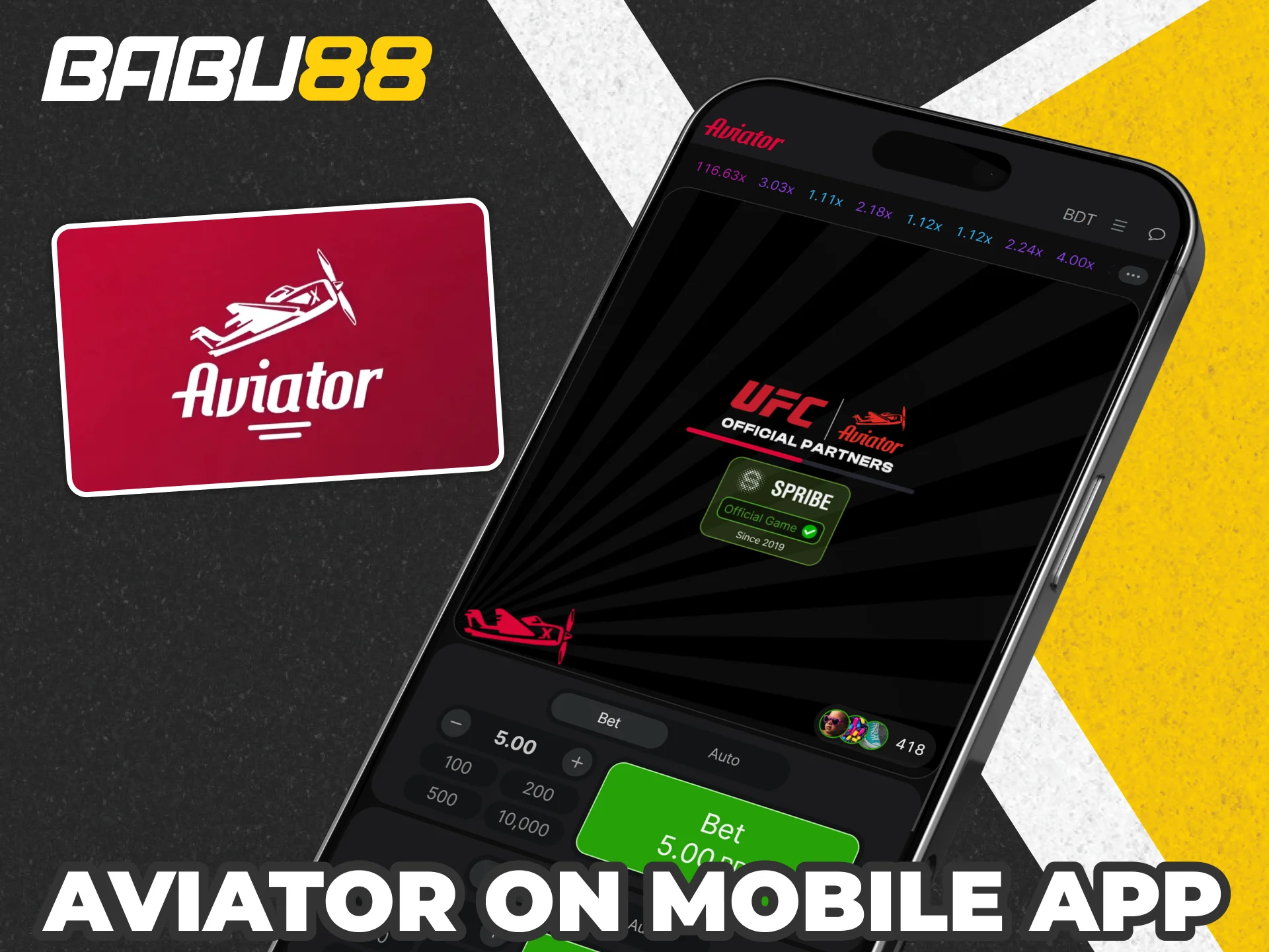 Enjoy Aviator game on your phone with Babu88 app.