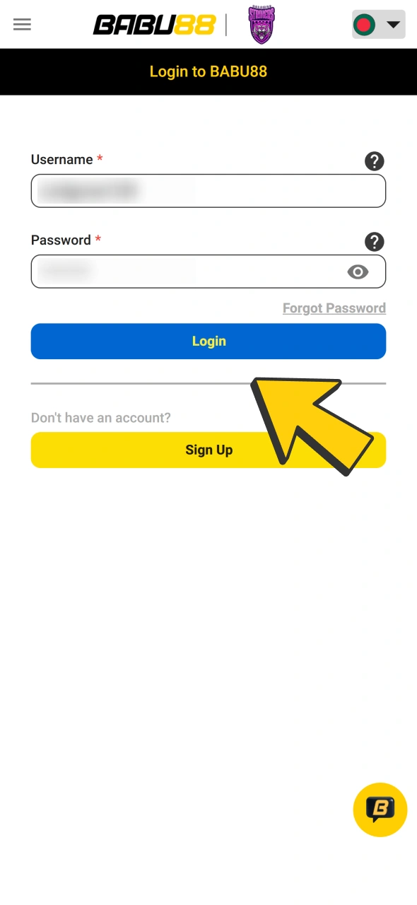 Submit form and your Babu88 account will be opened.