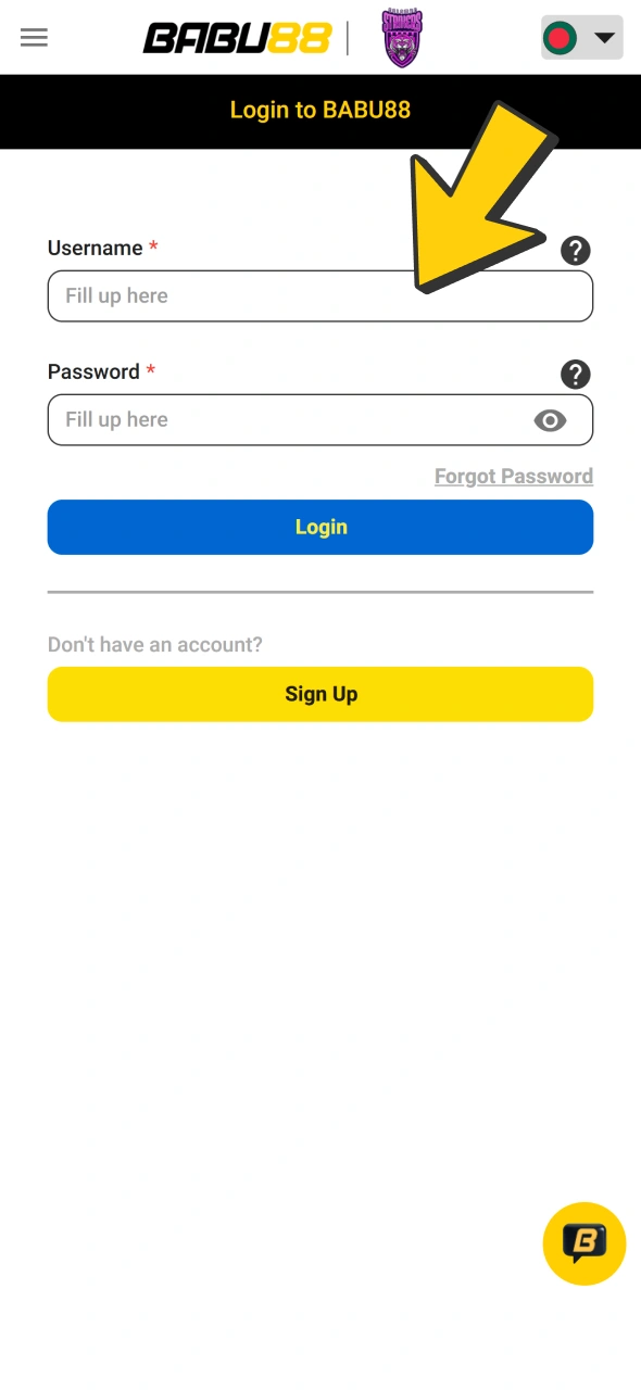 Enter your account login and password at Babu88 login form.