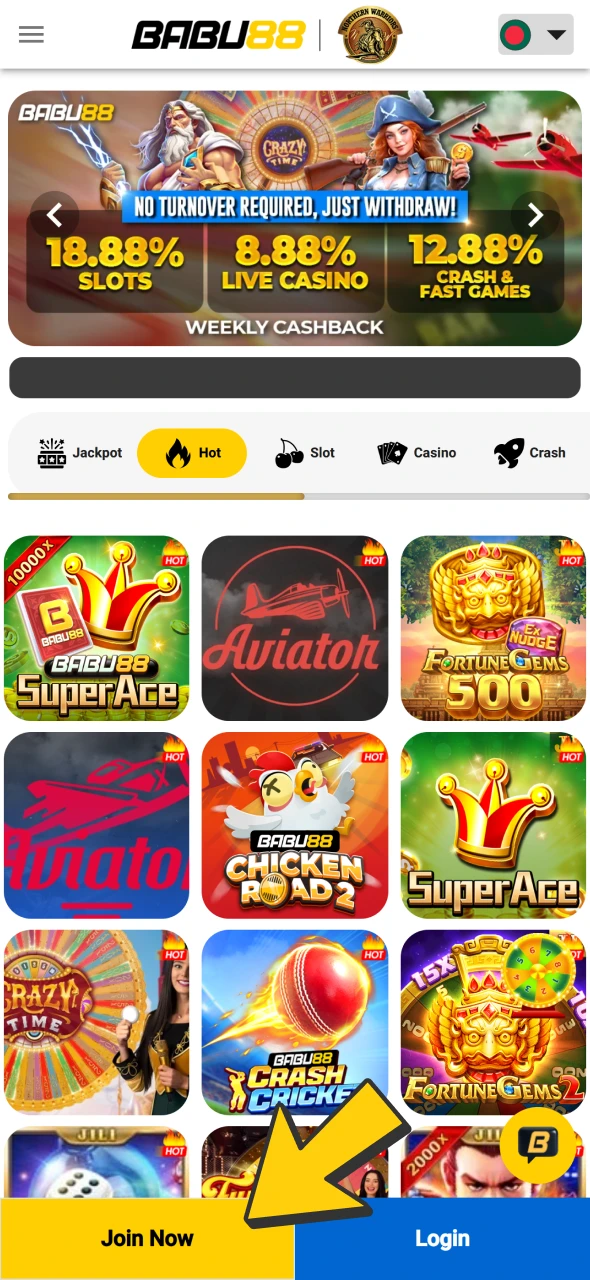 Open register form by pressing this button on Babu88 main page.