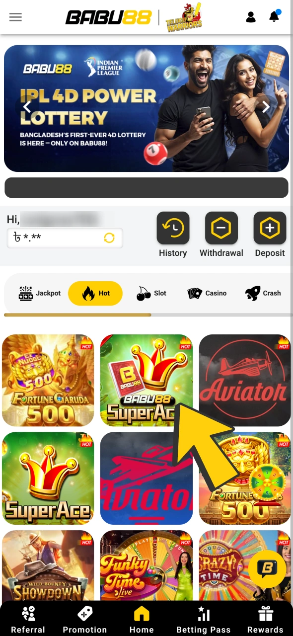 Open Babu88 iOS app and start playing right away.