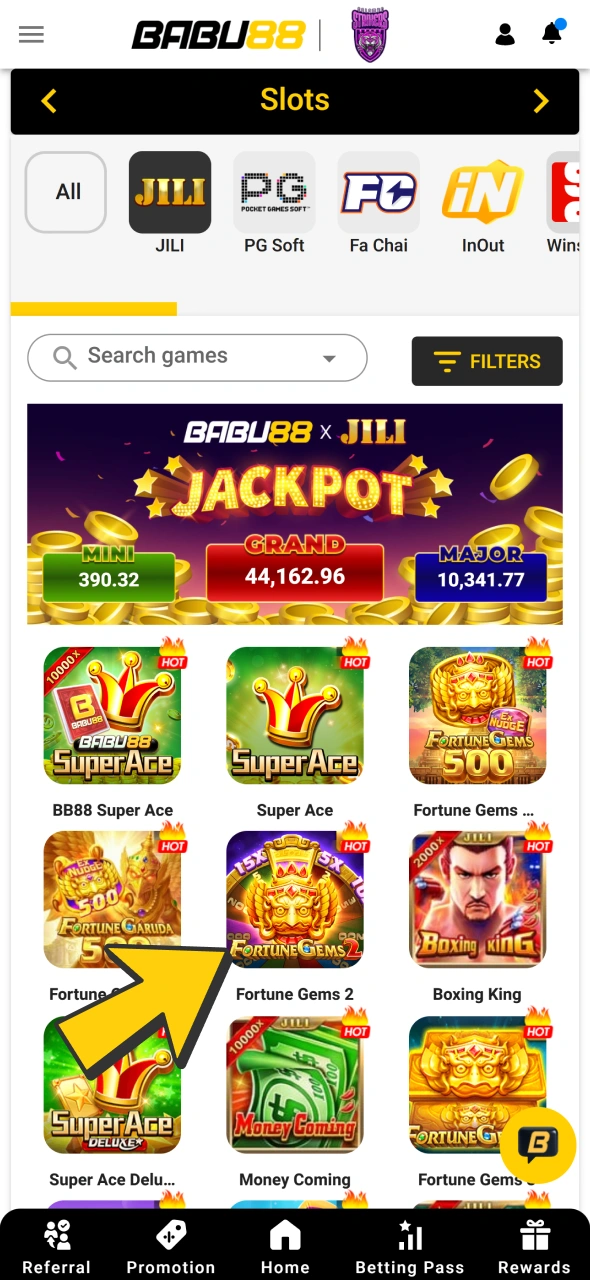 Find the games you like and start winning after your Babu88 registration.