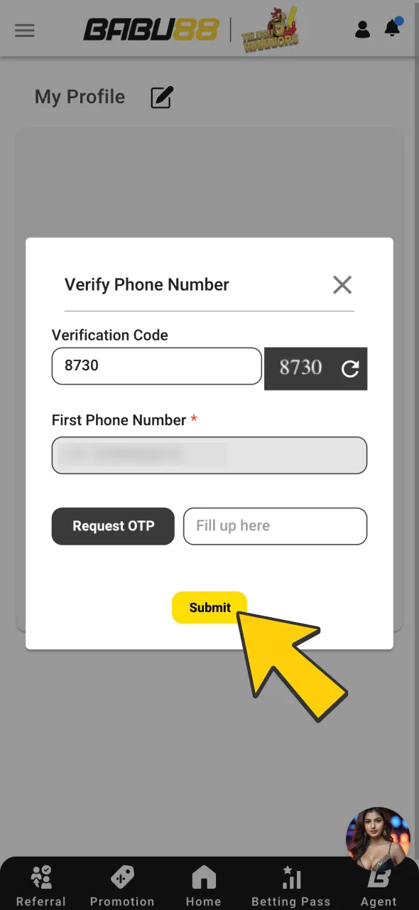 Complete the verification process by providing your mobile number and basic details.