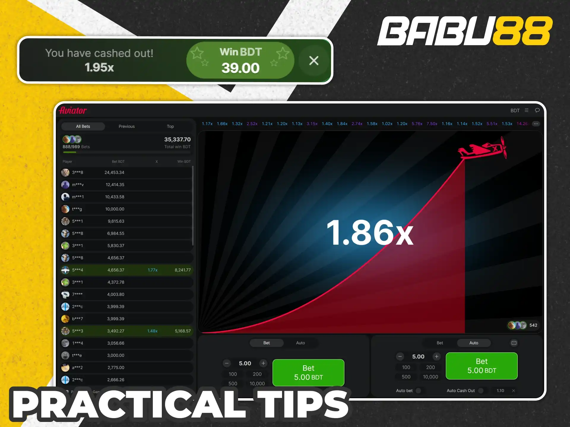 Test those tips at Aviator demo to start winning at Babu88.